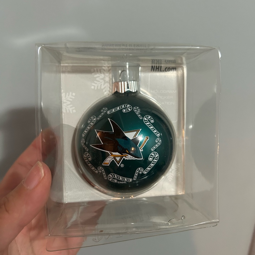NHL San Jose Sharks Glass Ball Christmas Tree Ornament